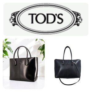 TOD'S Iconic Lady Di bag D-Bag tote shoulder dark brown leather classy